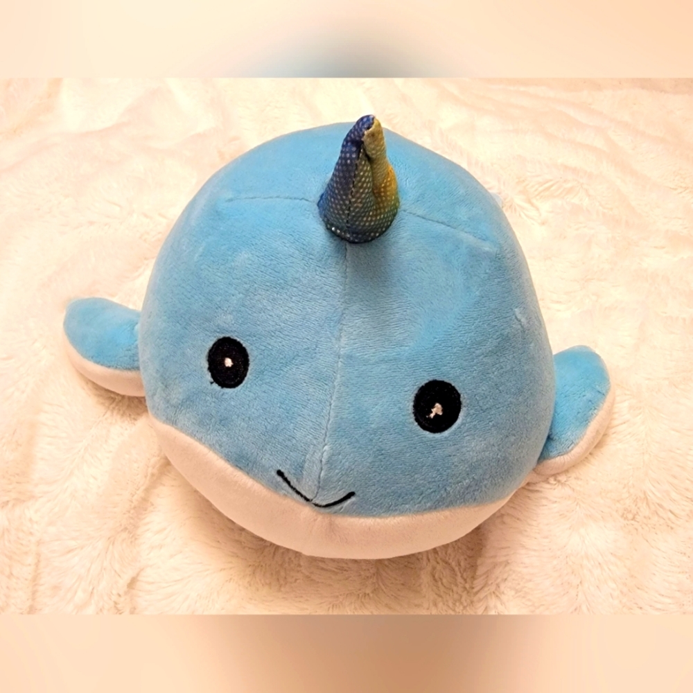 SQUISHMALLOW 8in Blue Narwhal Whale